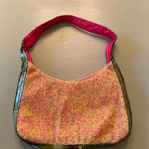 Bebe Pink/Green Vintage Beaded Purse. Beautiful!